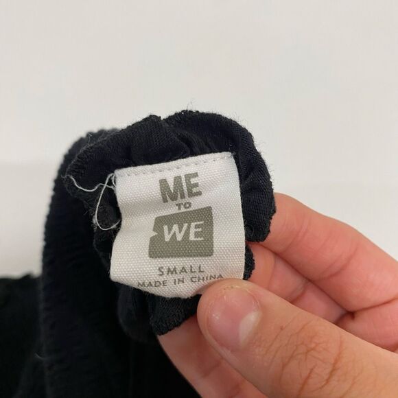 ME to WE Black Smocked Crop Tank Top Women’s Size Small - Picture 3 of 6